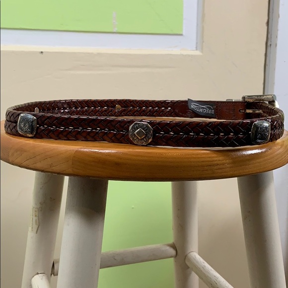 Brighton belt size 30 braided leather w/ conchos - Picture 5 of 5
